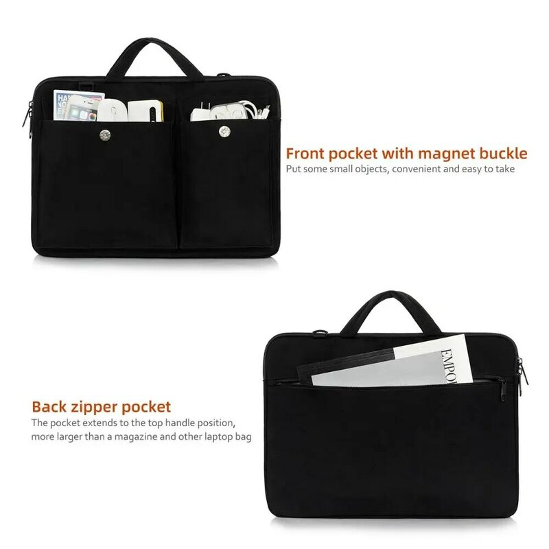 KINGSLONG 15 17 inch Laptop Case Laptop Shoulder Bag, Notebook Case Sleeve With Strap for Dell HP Protect Hidden Handle Bag
