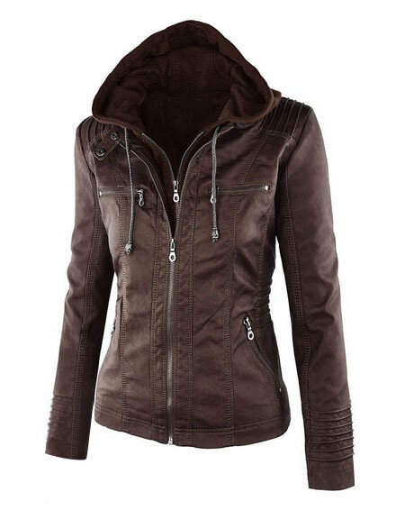 ZOGAA-chaqueta con capucha extraíble para mujer, abrigo de manga larga de piel sintética, Color sólido, con cremallera, Color sólido