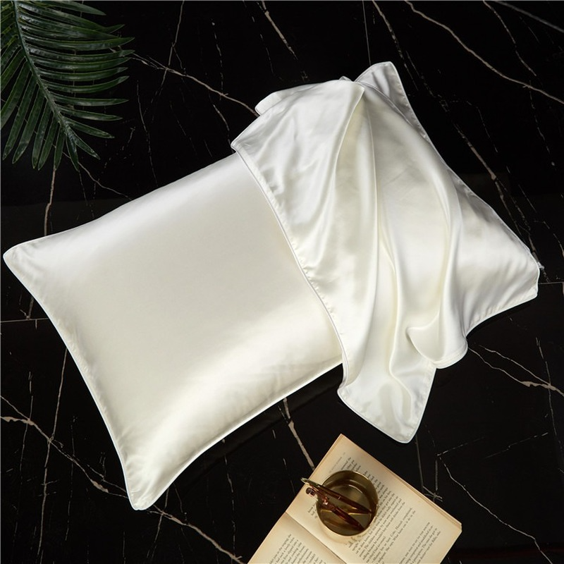 100% Silk Pillowcase Single Natural Mulberry Silk Pillowcase Silk Satin Plain Color 48*74