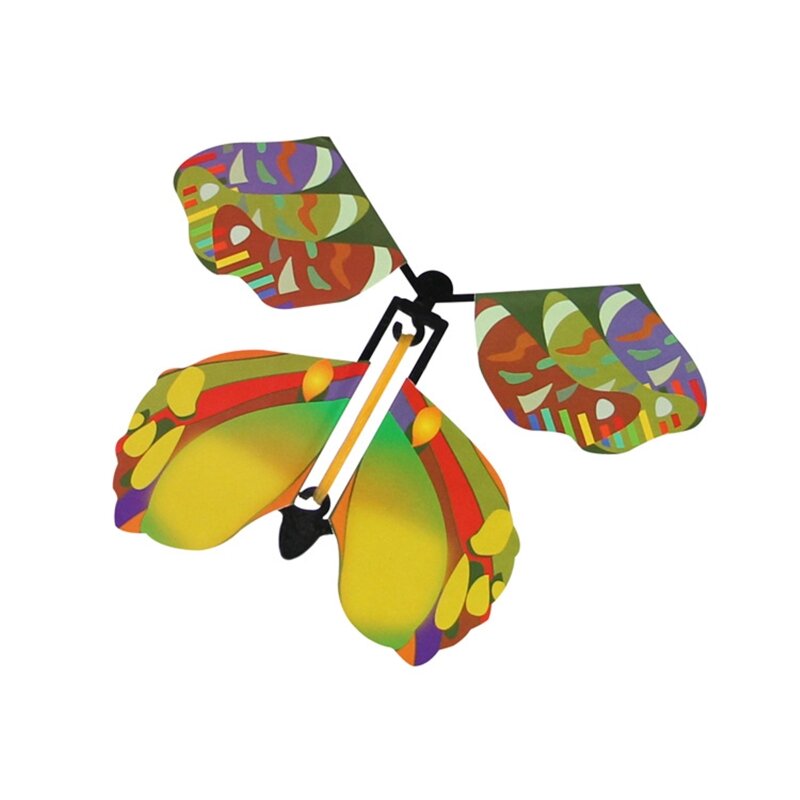 5/10pcs Magic Flying Butterfly Wind Up Rubber Band Powered Butterfly for Kids 
