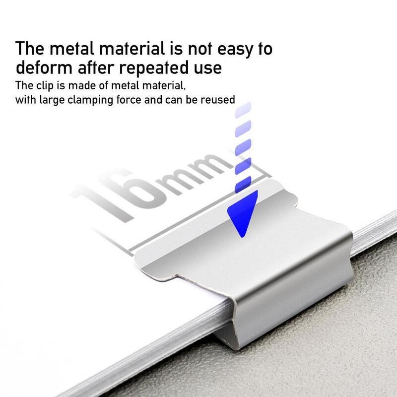 New Metal Clip Push Latest Stapler Paper Fixing Organizing Clamp Stapler Push Not Portable Damage Paper Reusable N7T1