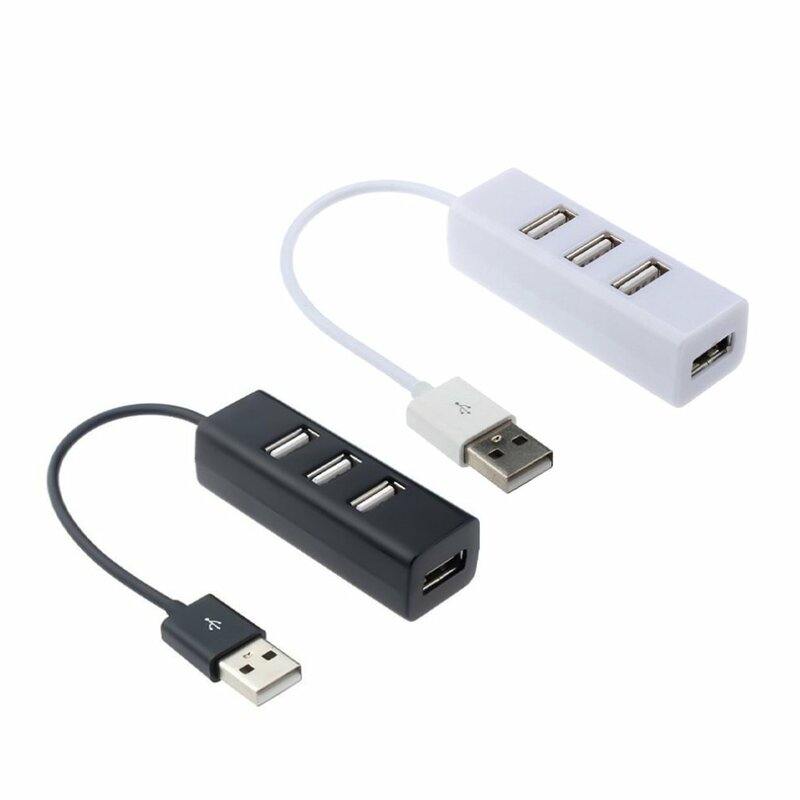 Concentrador de puertos USB 2,0, expansor múltiple, 4 interruptores de encendido/apagado, adaptador de CA, Divisor de Cable para Pc y portátil