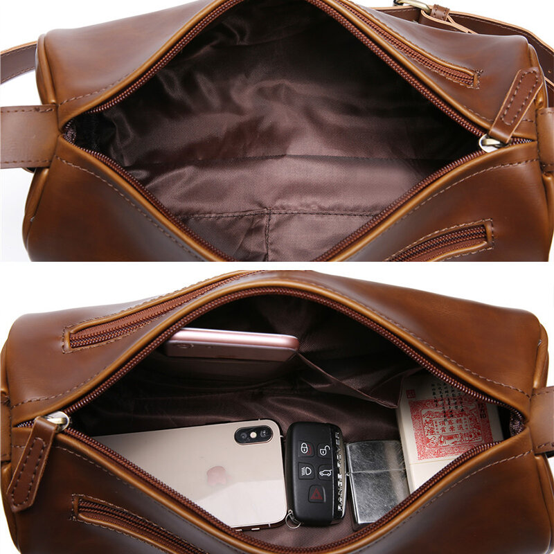 DAEYOTEN New Retro Men's Bags Casual Chest Bag Personality Cylinder Bag Fashionable Small Sling Bag Men Trendy Handbags ZM0968
