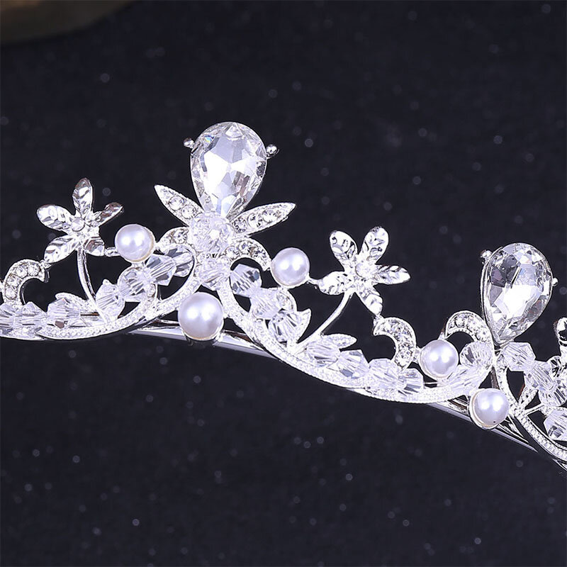 Модный кристалл оптом имитация жемчуга тиара и короны принцесса Noiva Свадебные украшения для волос diadema головные уборы