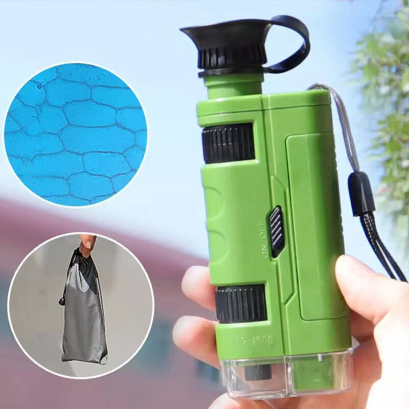 Microscope multifonctionnel portable haute définition 1000 fois, adapté aux jouets d'observation scientifique pour enfants