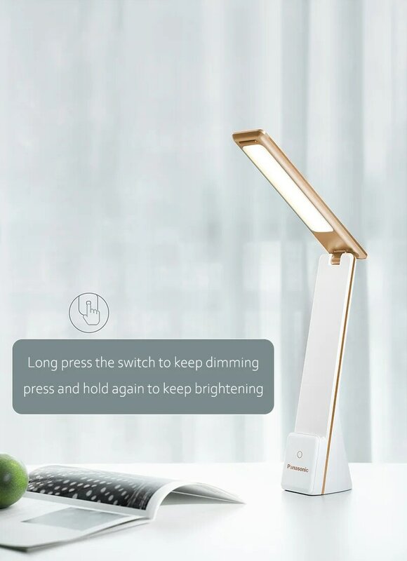 Panasonic-Luz LED de escritorio con Sensor táctil, lámpara de mesa Plegable, portátil, recargable por USB, luz de lectura nocturna para mesita de noche