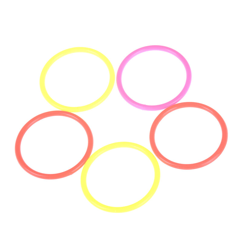 5 Buah 8Cm Cincin Hoopla Plastik Warna-warni Luar Ruangan Melempar Lingkaran untuk Anak-anak Mainan Olahraga Menyenangkan Menggenggam/Mengembangkan Kemampuan Gerakan