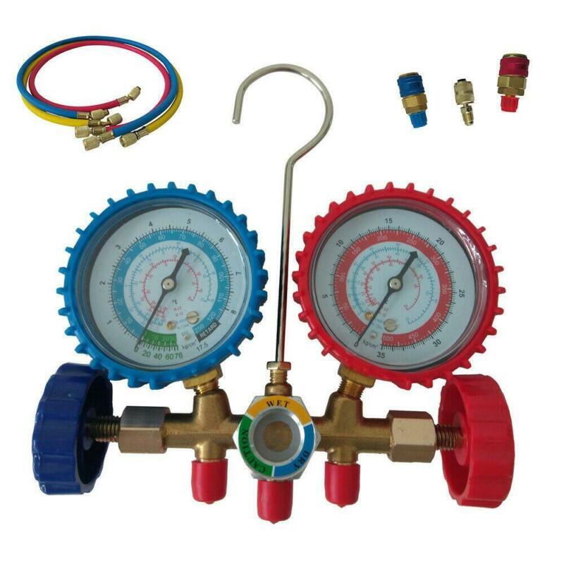 R12 R22 R134a R404A Manifold Gauge Set HVAC A/C Kälte Lade Kit 5FT