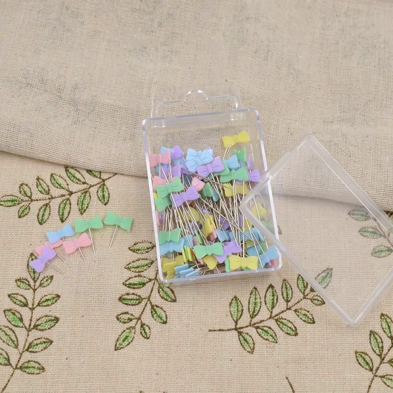 혼합 색상 바느질 패치 워크 핀, 꽃 머리 핀 바느질 도구 바늘 예술 바느질 액세서리 100 핀