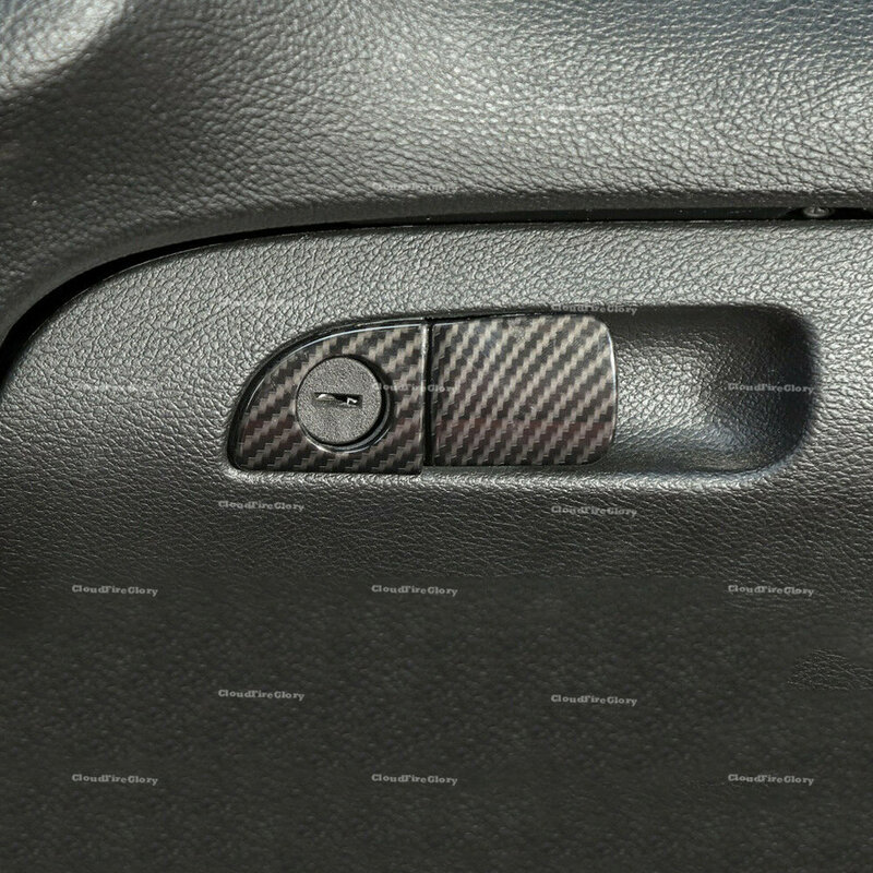 Copilot – couvercle de poignée de boîte de rangement, garniture en Fiber de carbone pour Dodge Charger 2010 – 2021 Challenger 2015 -2021