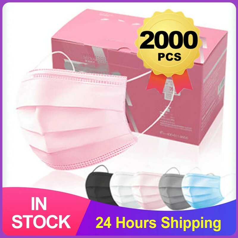 NEW 7 Color Disposable Medical Mask Blue Pink Surgical Face Mouth Mask 3 Layer Ply Filter Non-woven Anti-Dust Earloops Mask