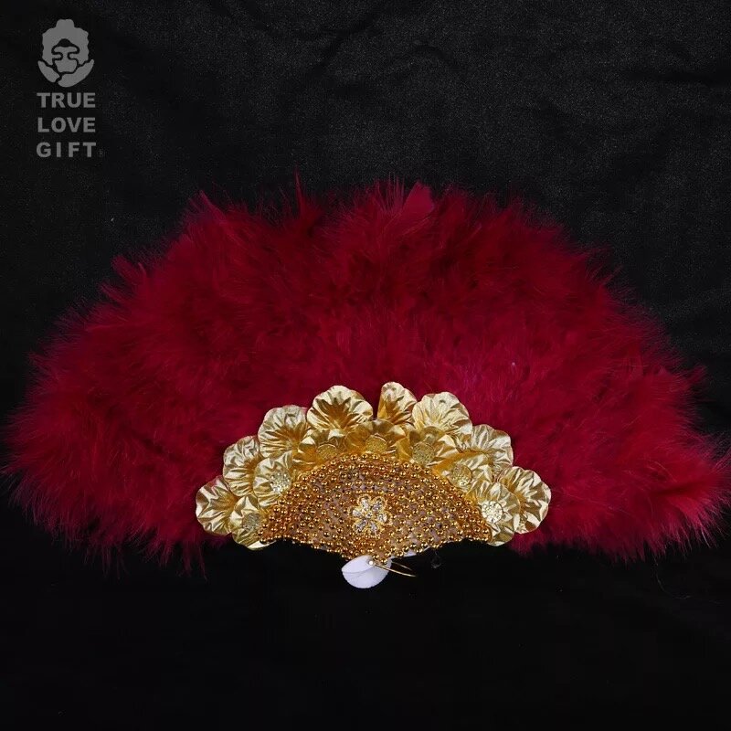 Abanico de mano personalizado de la serie roja para boda, accesorio de mano hecho a mano con plumas de encaje de perlas, accesorios para fotos, recuerdos de boda festivos