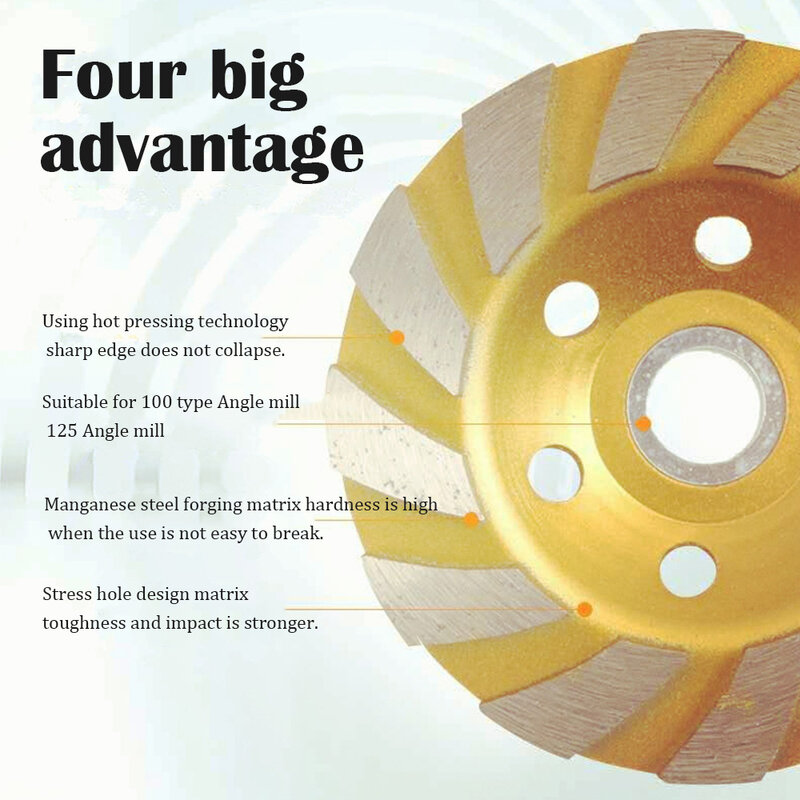 Exquisite Polishing Abrasive Wheel New 100mm/4inch Diamond Grinding Wheel Disc Concrete Masonry Granite Stone Tool