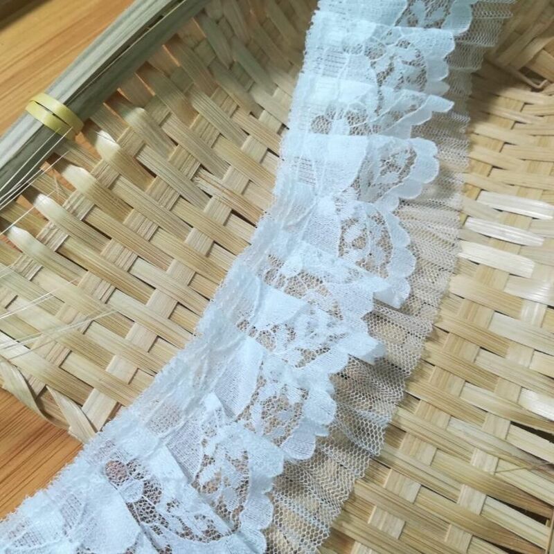 1M haftowana koronkowa tkanina wstążka gipiury 5cm szycie biała koronkowa kwiatowa obszywka do szycia wstążki sznurowadła na ubrania rzemiosło dentelle FR7