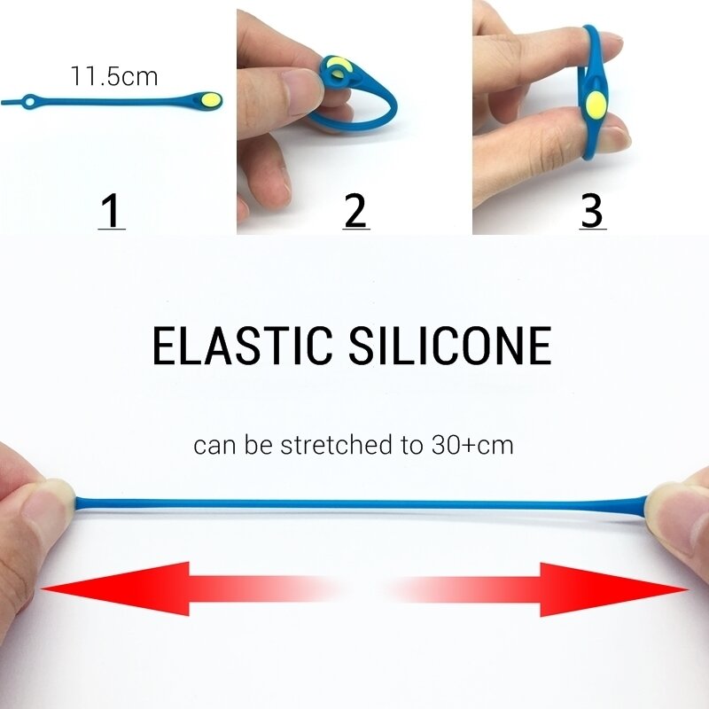 12pcs Silicone Shoelaces Round Elastic Shoe Laces  No Tie Shoelace For Men Women All Sneakers Fit Strap Shoe Lace