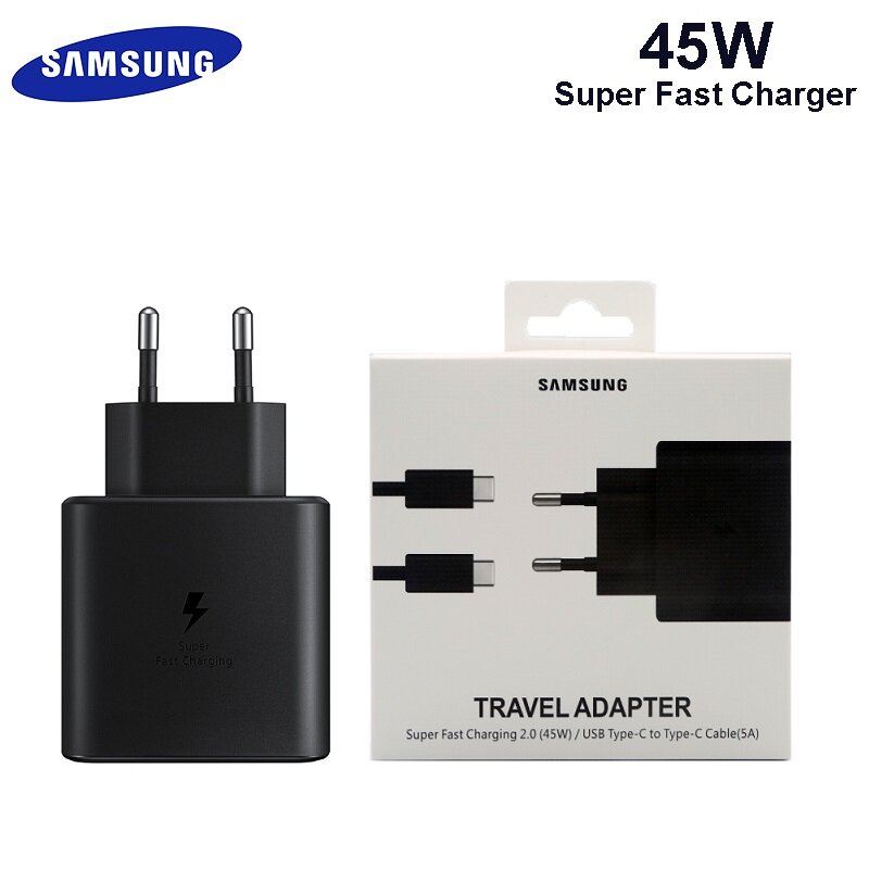 Samsung Fast Charger 45วัตต์อะแดปเตอร์Type CสำหรับSamsung GALAXYหมายเหตุ20 10 + S10 S10E s20Plus S20 Ultra A90 A80