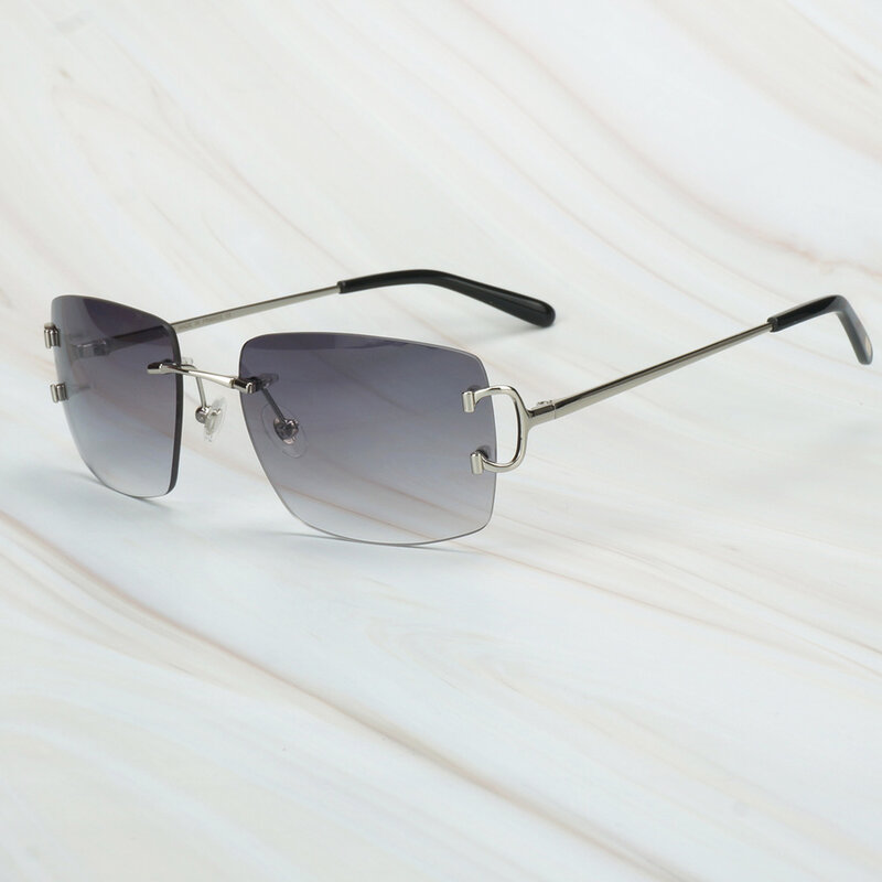 Randloze Zonnebril Voor Mannen Luxe Zonnebril Carter Bril Frame Voor Rijden Plein Óculos De Sol Vrouwen Designer Accessoires