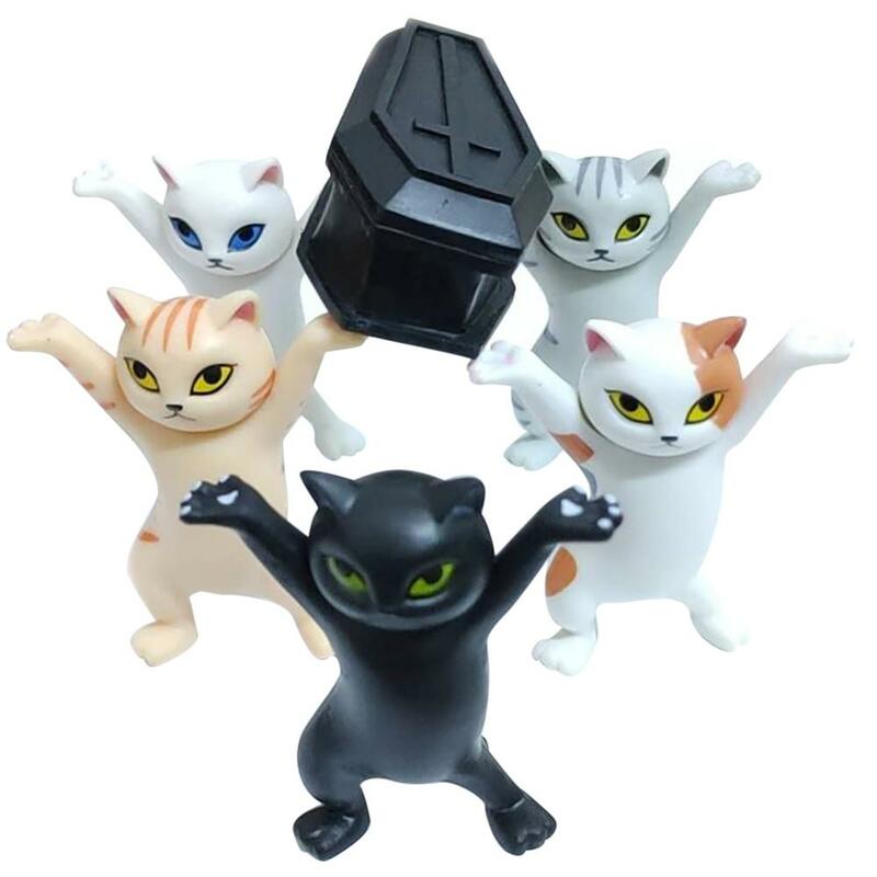 Portalápices con forma de gato para decoración del hogar, estatua de Animal hecha a mano, juguete para regalo