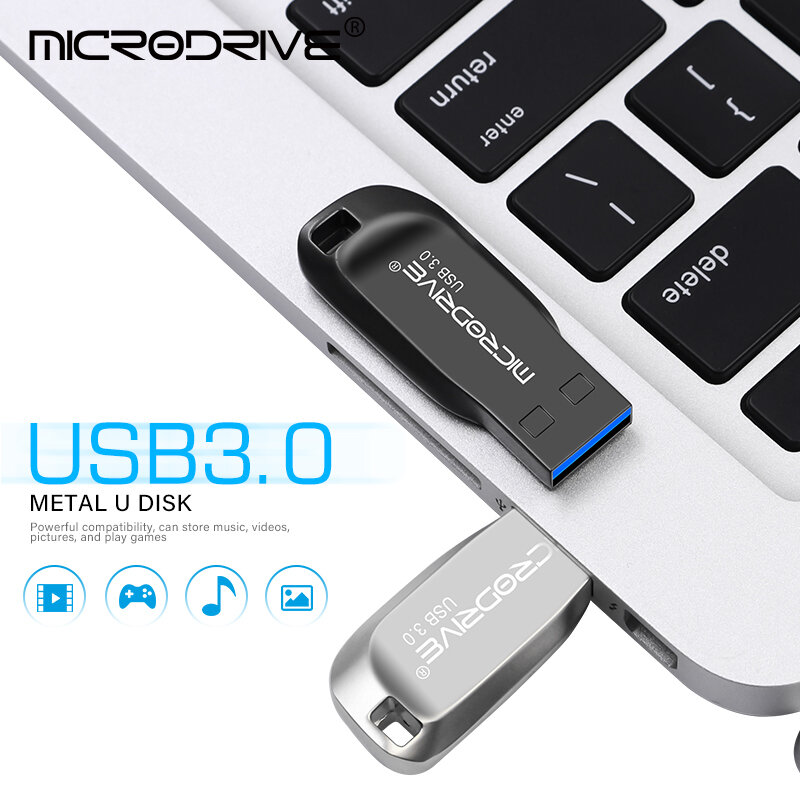 Unidad Flash USB 3,0 de metal, Pendrive de 4gb, 8gb, 16gb, 128gb, 32gb, 64gb, 3,0