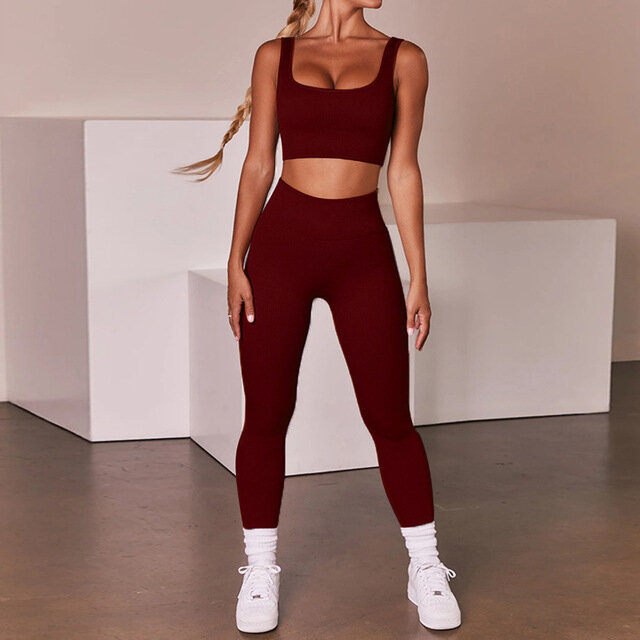Nieuwe Vrouwen Sport Yoga Sets Naadloze Hoge Taille Squat Proof Yoga Leggings Workout Set Fitness Sportkleding Gym Running Sport Suits