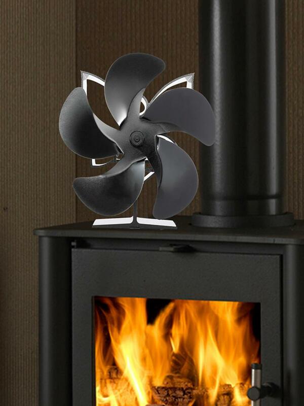Ventilateur de cheminée à 5 lames, silencieux, sûr, poêle, écologique, silencieux, Distribution de chaleur efficace pour la maison