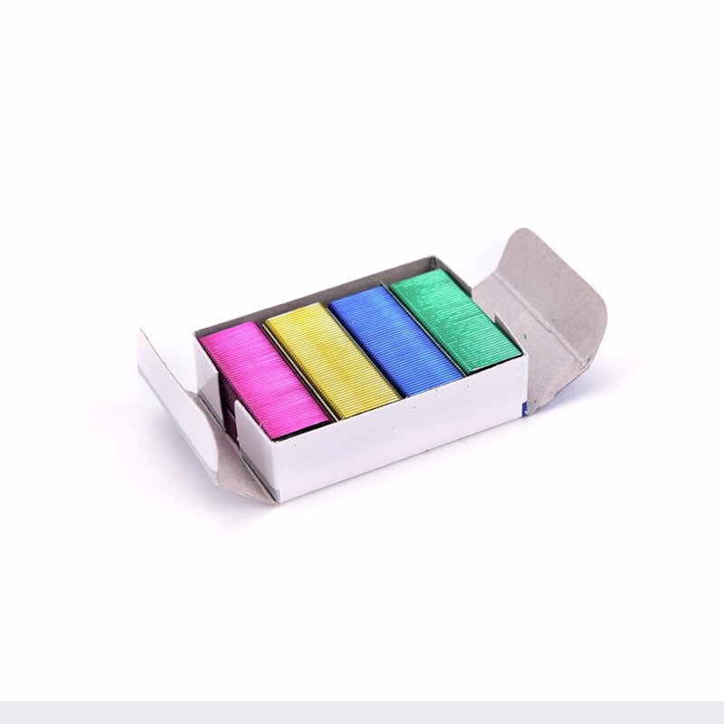 1 pacote 11mm criativo colorido aço inoxidável grampos suprimentos de ligação para escritório (pacote com 800)