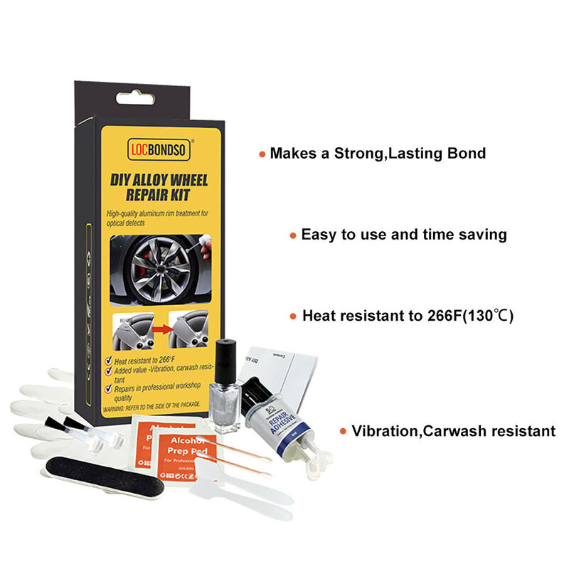 Aluminum Alloy Car Dent Scratch Restore Wheel Rim Care Accessories Washable Auto Wheel Rims Repair Tool Setwheel Repair Kit