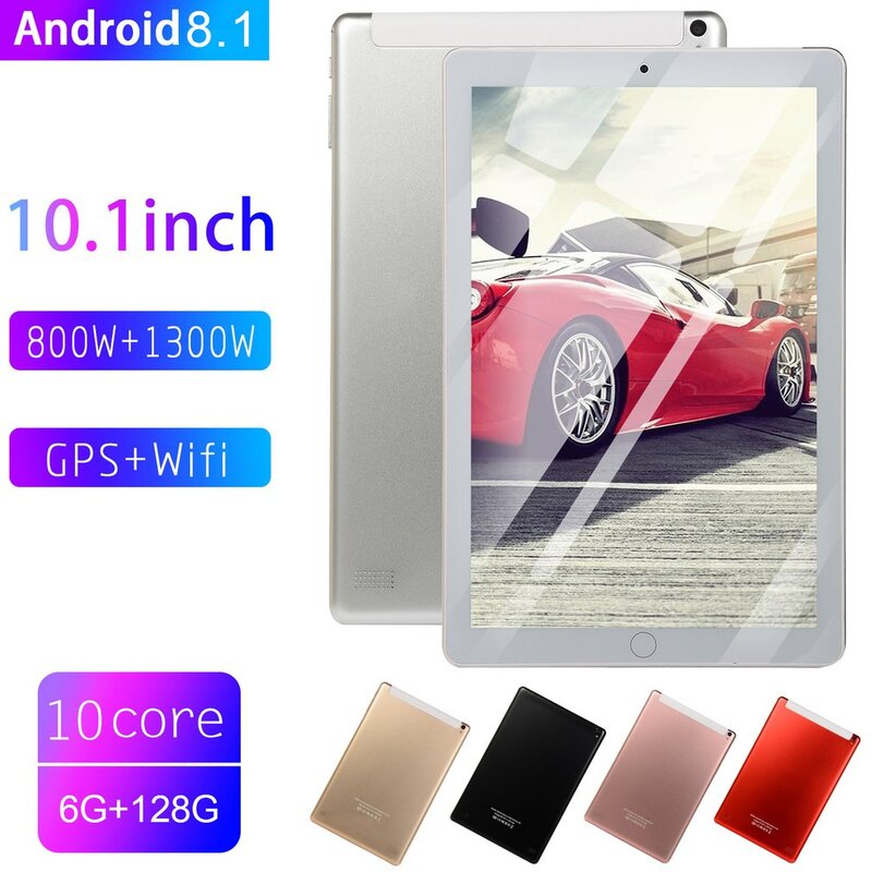P10 Fashion Tablet 10.1 Cal Wysokiej rozdzielczości duży Ekran Android 8.1 Wersja Moda przenośny Tablet 6G + 128G biały Tablet