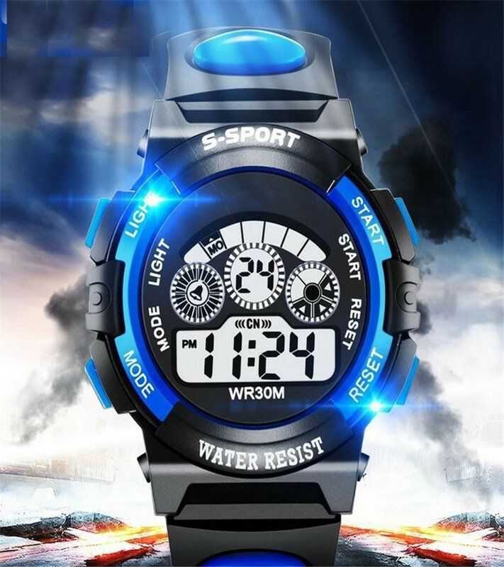 ホット販売防水子供は男の子女の子ledデジタルスポーツ腕時計シリコーンゴム腕時計子供のギフトを見て610