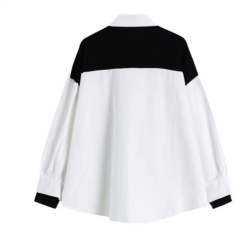 2022 Spring Unisex Harajuku BF Two Piece Set Loose Stitching Fake Cargo Pants Women+Blouse Skirt Spring