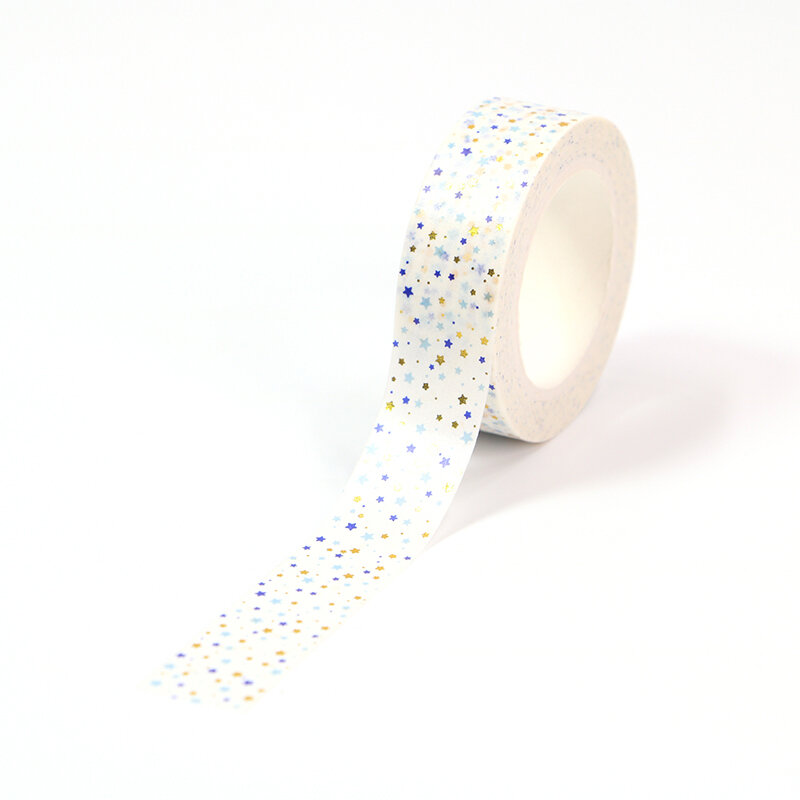 Cinta Washi decorativa con estrellas de papel de aluminio para decoración del día de Pascua, cinta adhesiva colorida de 15mm x 10M, papelería, 10 unids/lote