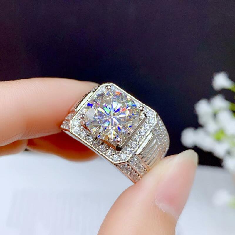 5ct Moissanite Männer der Ring 925 Silber Schöne Firecolour Diamant Ersatz luxus hochzeit ringe für paare