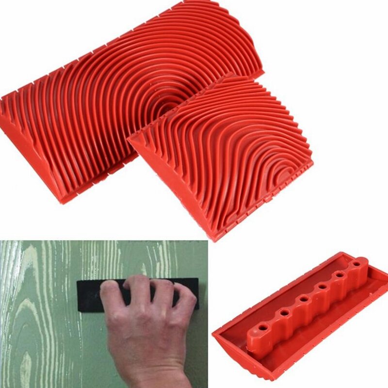 MS3/6/16 Rubber Roller Brush Imitation Wood Graining Wall Painting Home Decoration Art Embossing DIY Brushing Painting Tools