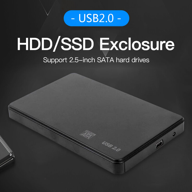 Funda de HDD USB2.0 3,0, carcasa de 2,5 pulgadas, SATA SSD HDD, caja móvil de 480M/5gbps, adaptador de disco duro de 3TB