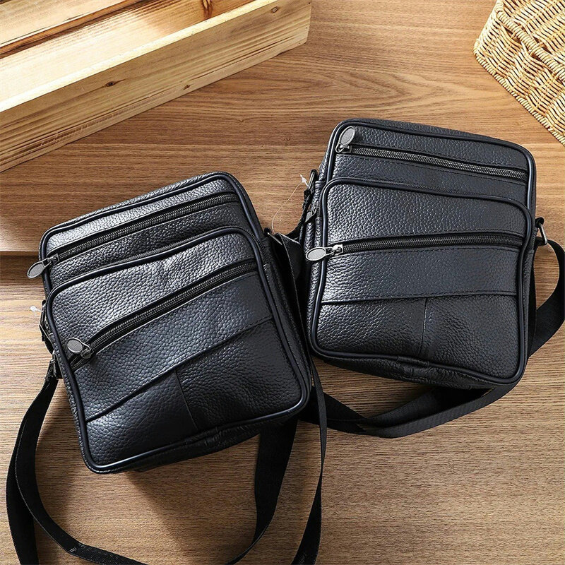 New Genuine Leather Shoulder Messenger Bag High Quality Genuine Leather Crossbody Bag Fashion Leather Bag Luxury Handbag Men Bag