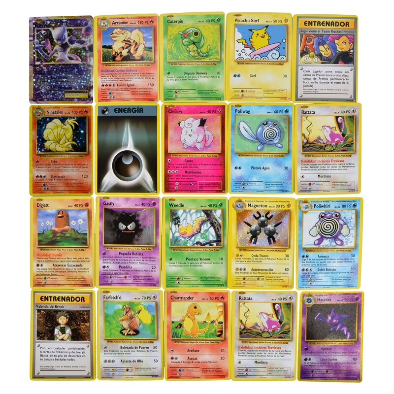 9 Pcs/Bag Pokemon Cards Spanish Version Vmax EX Mega Energy Shining Pokemon Card Game Trading Collection Cards Pokemon VMAX Card