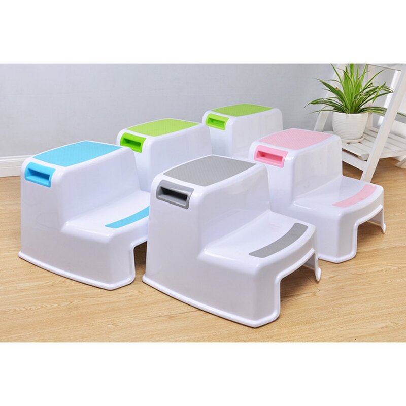 Wide+2 Step Stool For Kids Toddler Stool For Toilet Potty Training Slip Resistant Soft Grip For Safe As Bathroom Potty Stool2020