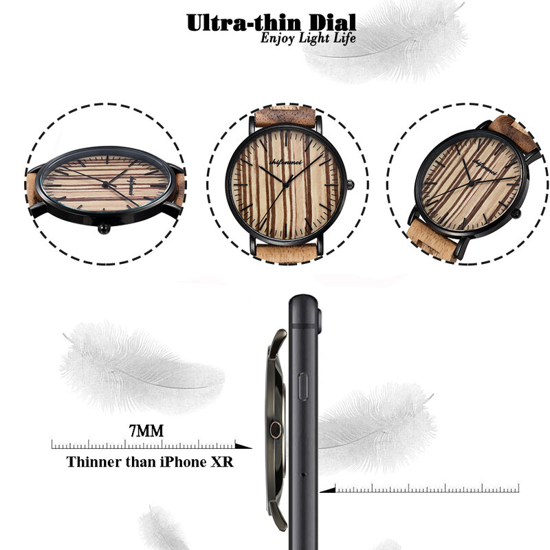 Shifenmei-relojes de madera para hombre, reloj de pulsera informal, resistente al agua, de cuarzo, Masculino