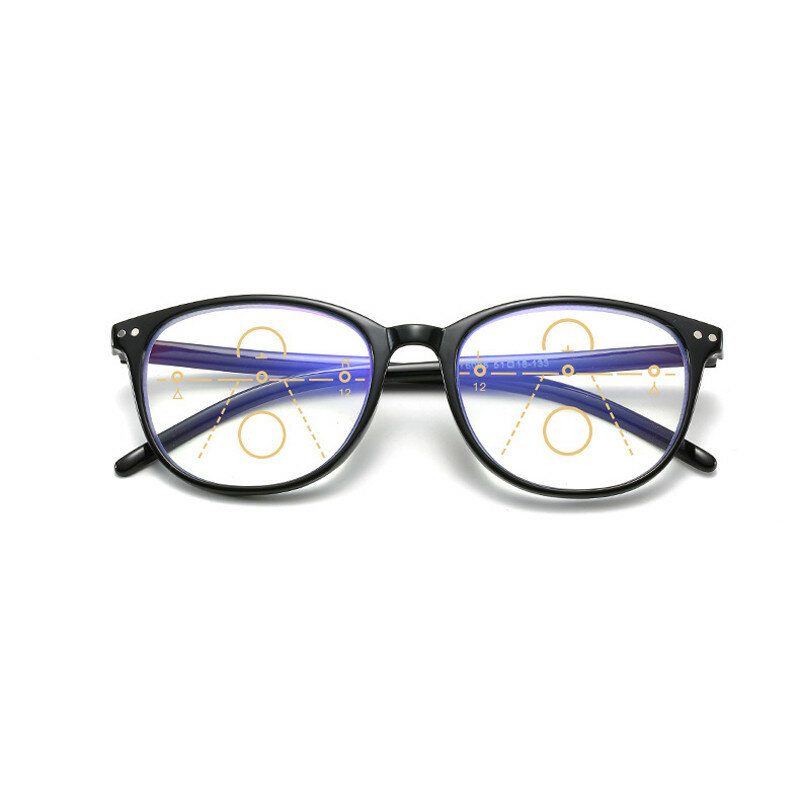 Elbru 안티 블루 라이트 프로 그레시브 다 초점 독서 안경 여성 및 남성 클래식 오버 사이즈 프레임 노안 안경 + 1.0to + 4.0