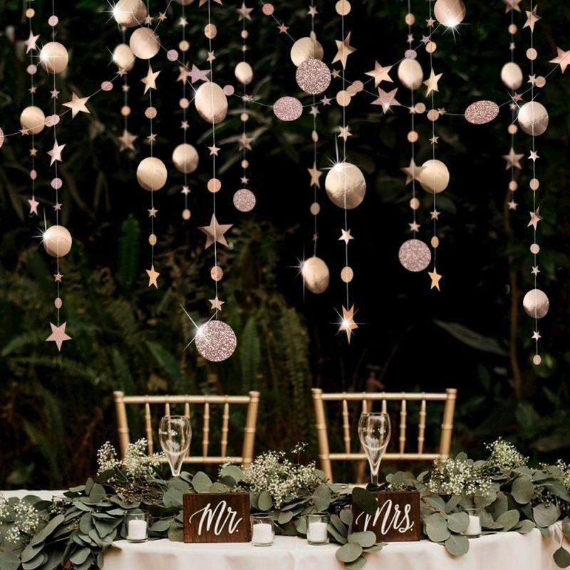 Christmas Decorations 4m Twinkle Star Paper Hanging Garland Christmas Ornaments for Home New Year 2021 Noel Decor Navidad 2020