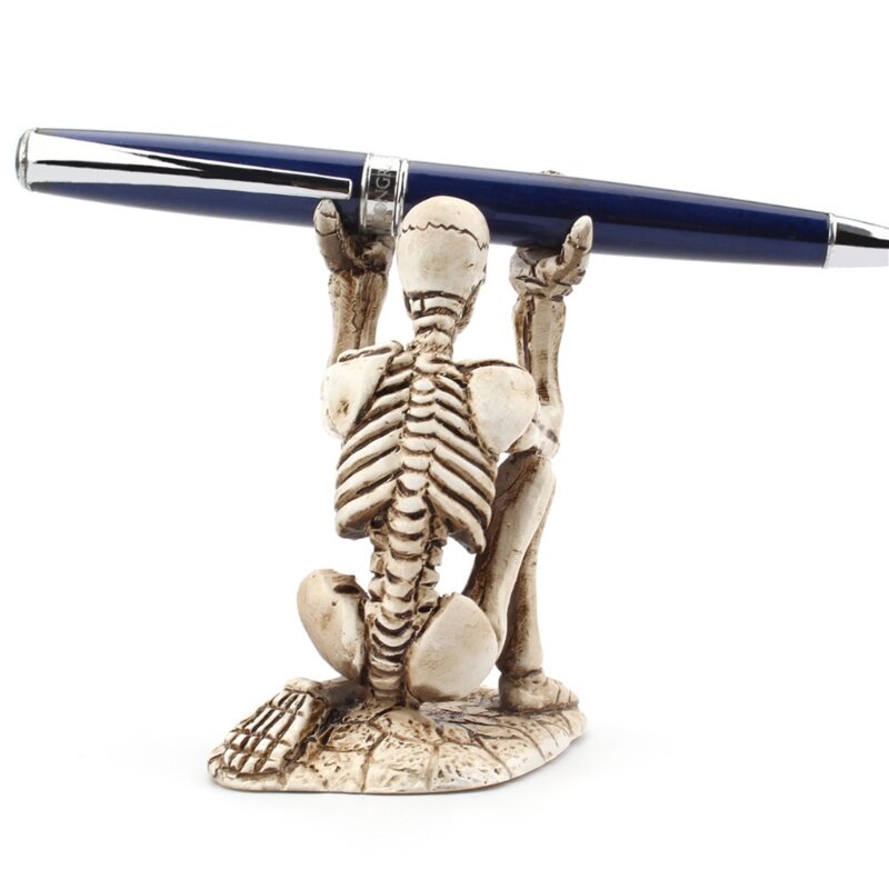 Elegante portapenne a forma di scheletro unico stile Punk gotico decorazioni da tavolo M3GD
