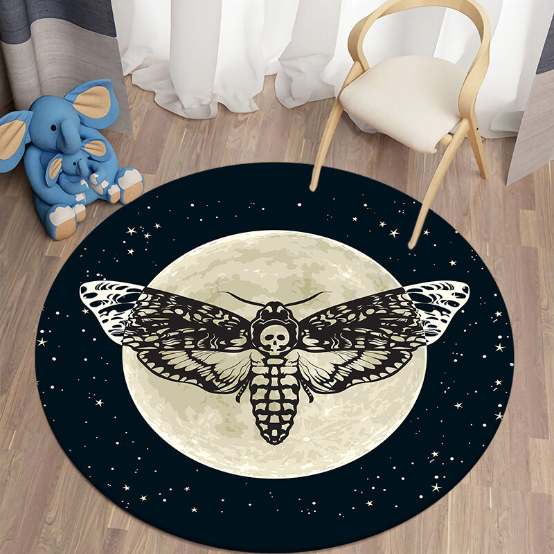 alfombra redonda de poliéster antideslizante con estampado de insect 