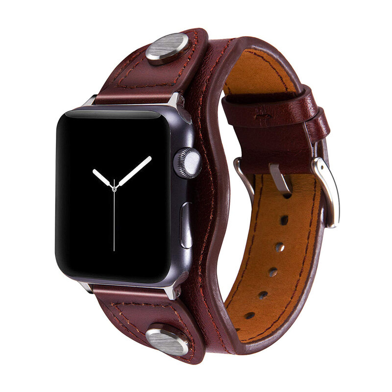 Correa de moda para apple watch, correa de 44mm, 40mm, 42mm y 38mm para iwatch series 6/5/SE/4/3/2, accesorios de pulsera de cuero genuino
