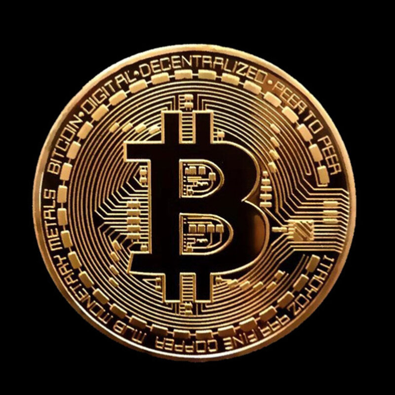 10 Chiếc BITCoin Bộ Sưu Tập Nghệ Thuật Sáng Tạo Lưu Niệm Mạ Vàng Bitcoin Bit Đồng Xu Tặng Vật Lý Kim Loại Giả Cổ Đồng Tiền Bạc