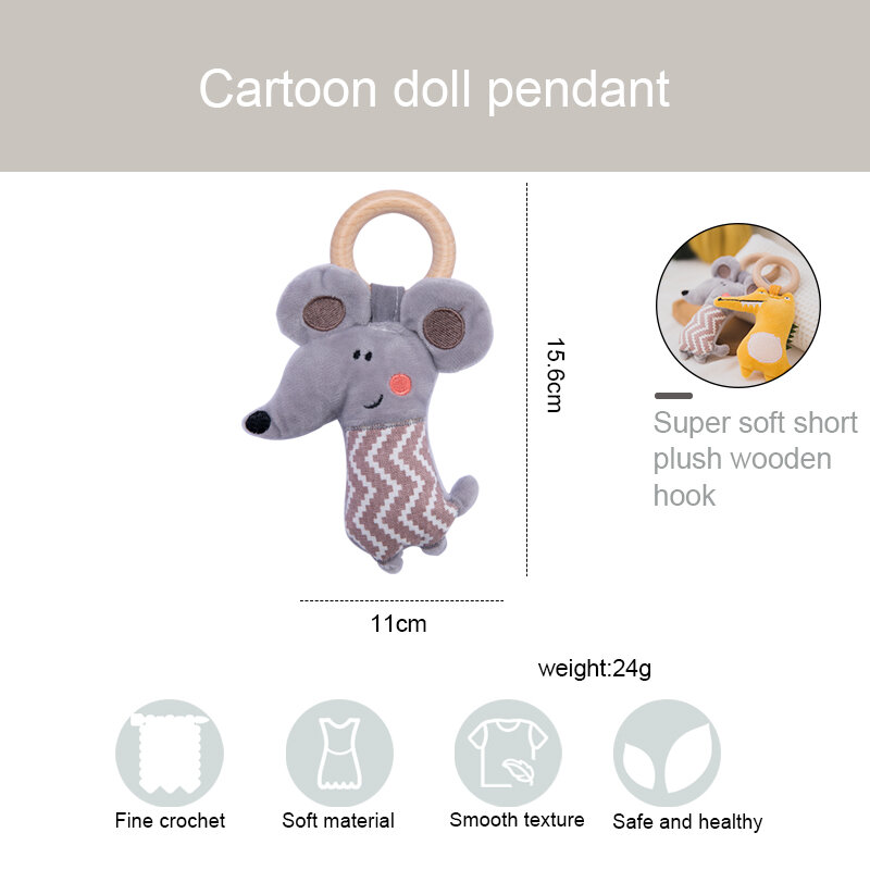 Cartoon doll pendant hanging baby play fitness toy rattle baby first birthday gift rattle baby toy children's room decoration