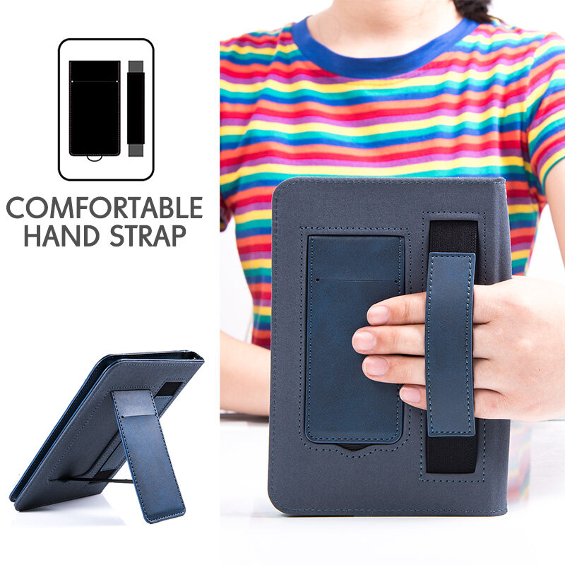AROITA Stand Case for Kindle Paperwhite (10th Gen/Fits All paperwhite Generations) - PU Leather Protective Cover with Hand Strap