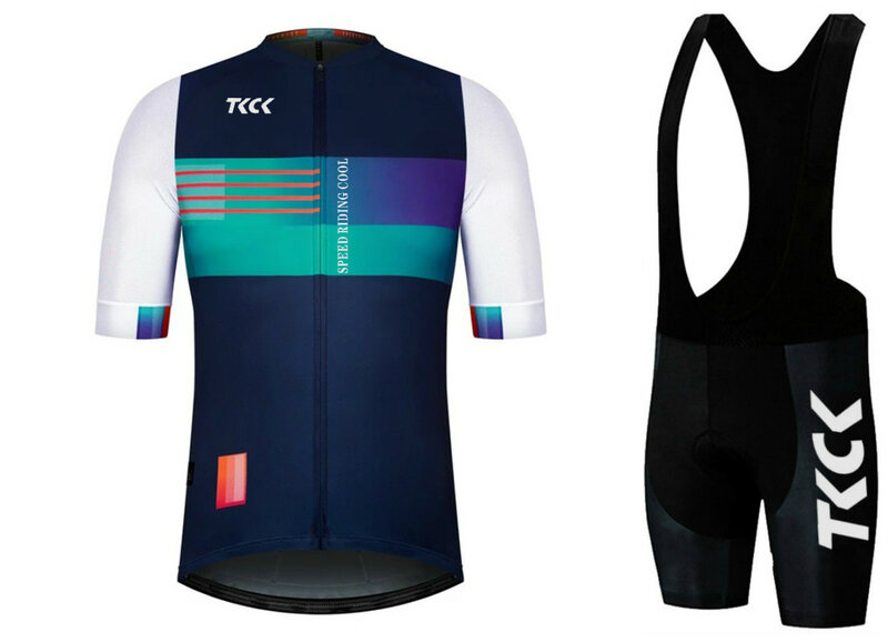 TKCK-Conjunto de ropa de ciclismo para hombre, Conjunto de jersey y pantalones cortos con tirantes, maillot masculino para ciclismo de montaña
