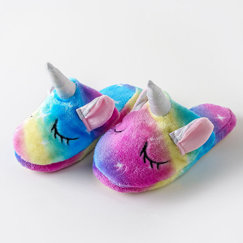 Kigurumi-Zapatillas de unicornio con dibujos de animales para niños y mujeres, pijama, zapatos de casa para bebés, Cosplay informal para adultos