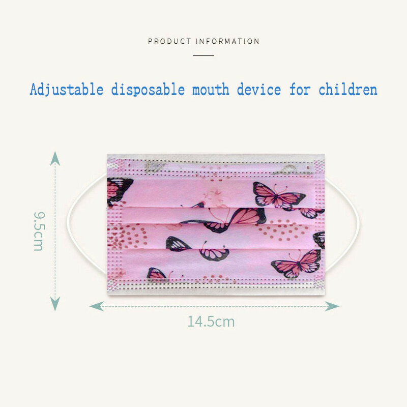 30-50PCS mascarillas para niños masque chirurgical jetable 50 pieces Children's mask Disposable 3Ply Butterfly print Face Mask