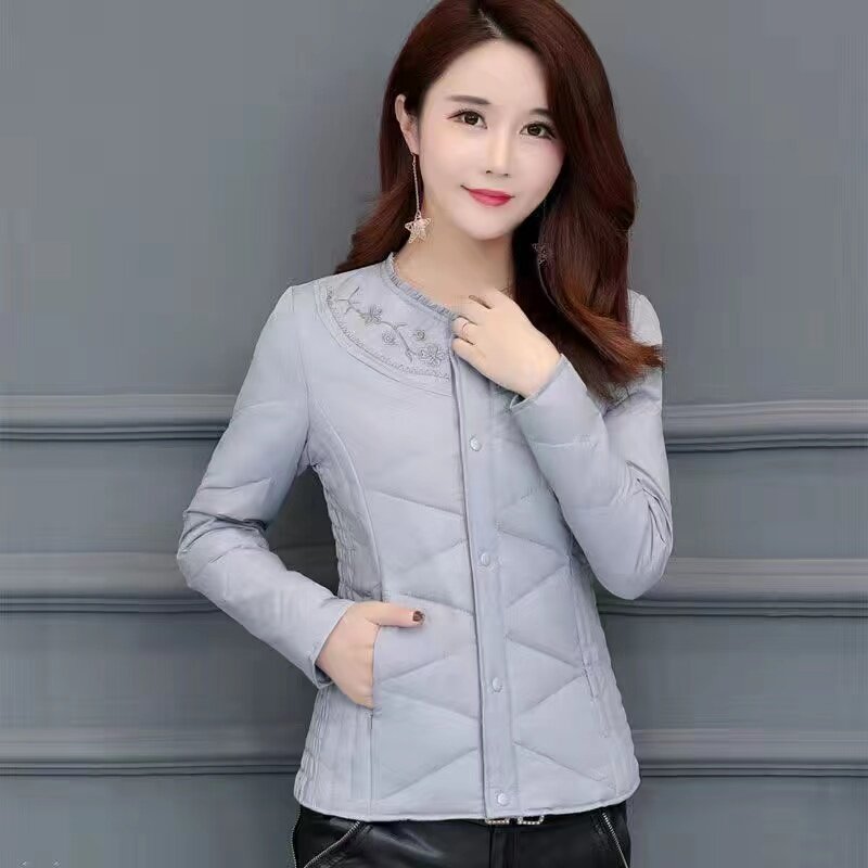 2021 nova jaqueta para baixo forro feminino curto longo-mangas compridas grande tamanho roupas da mãe engrossado calor e magro jaqueta para baixo jaqueta